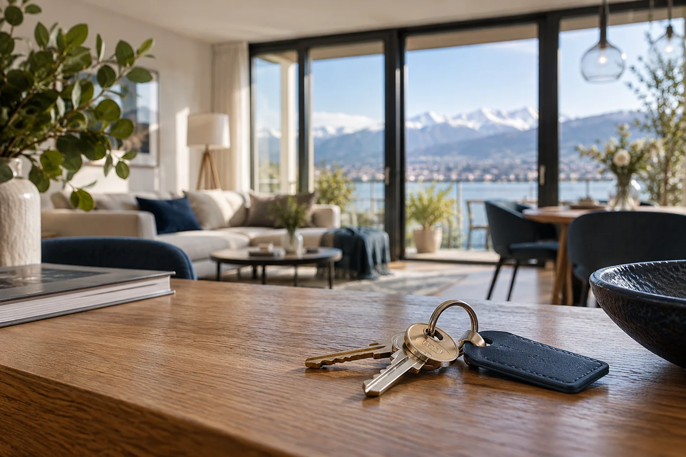 House keys in an elegant apartment