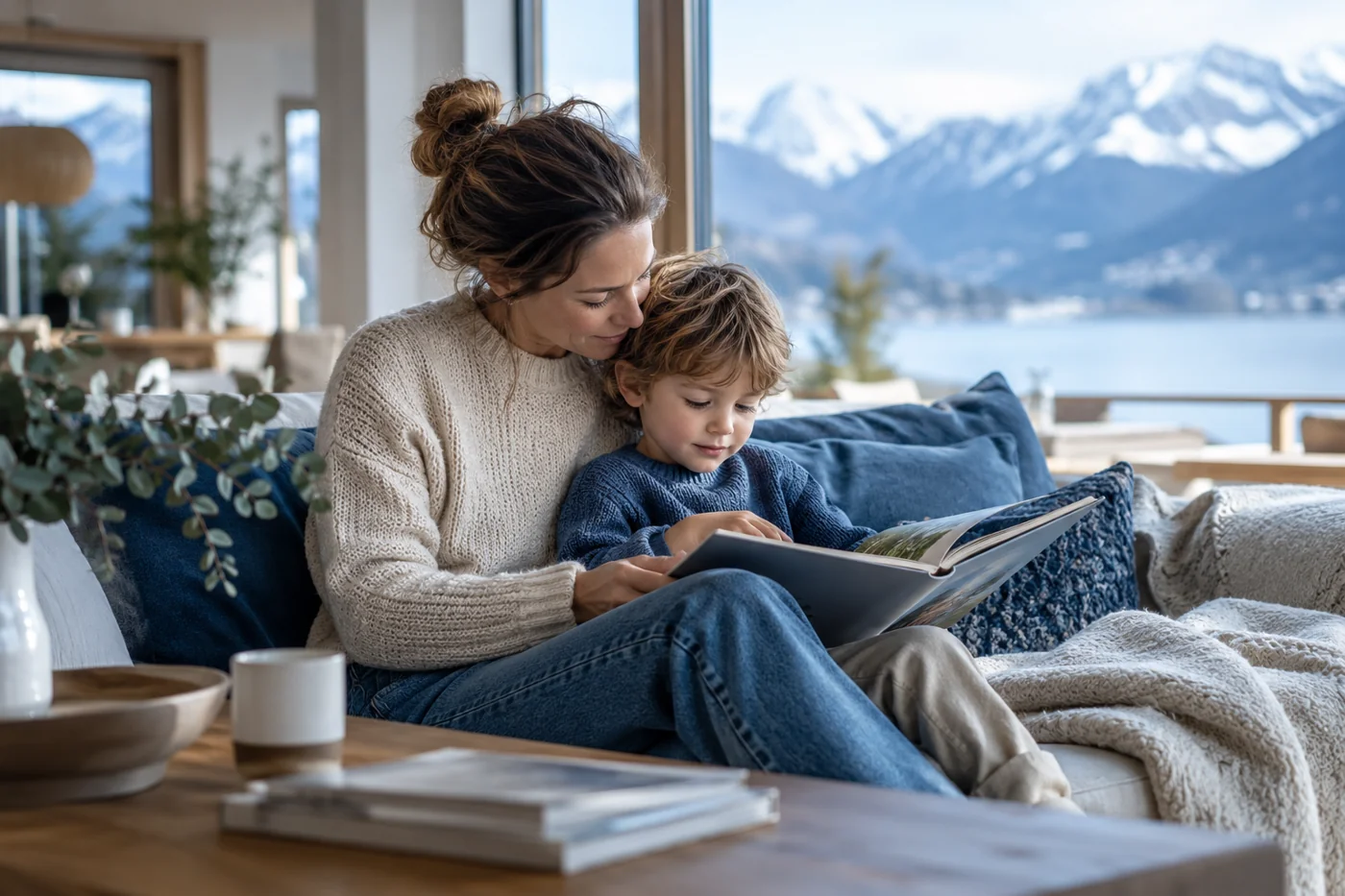 Parent and child sharing a quiet moment at home
