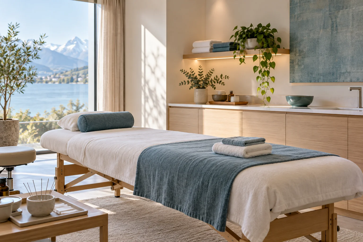 Illustration of a complementary medicine treatment room