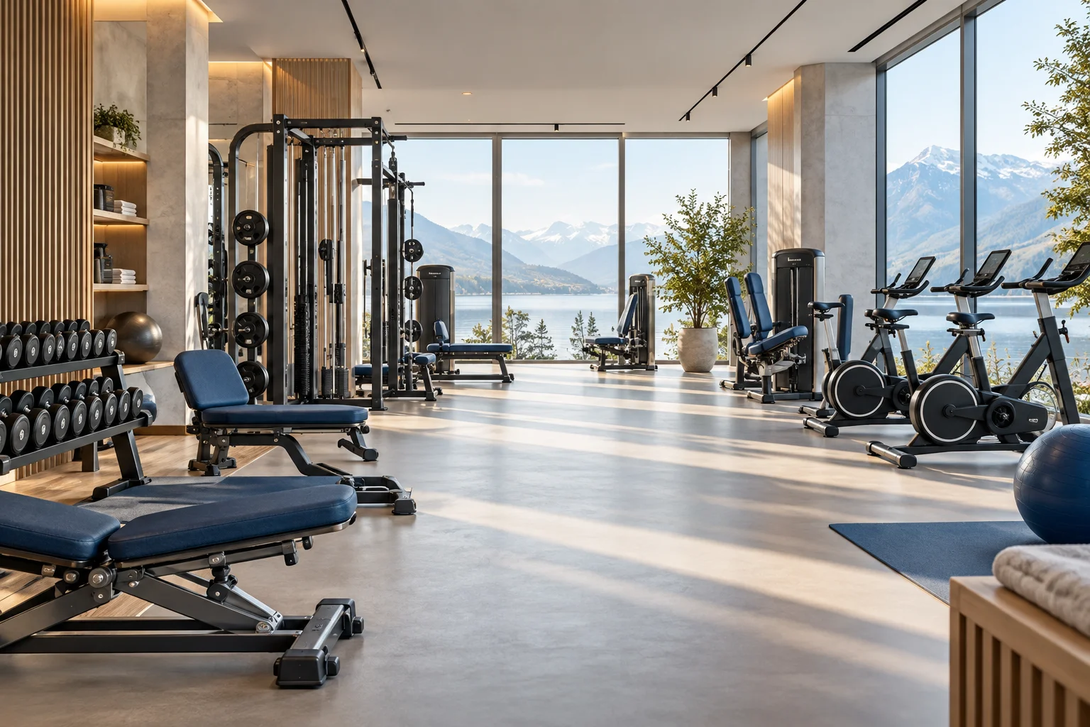 Illustration of a modern fitness studio